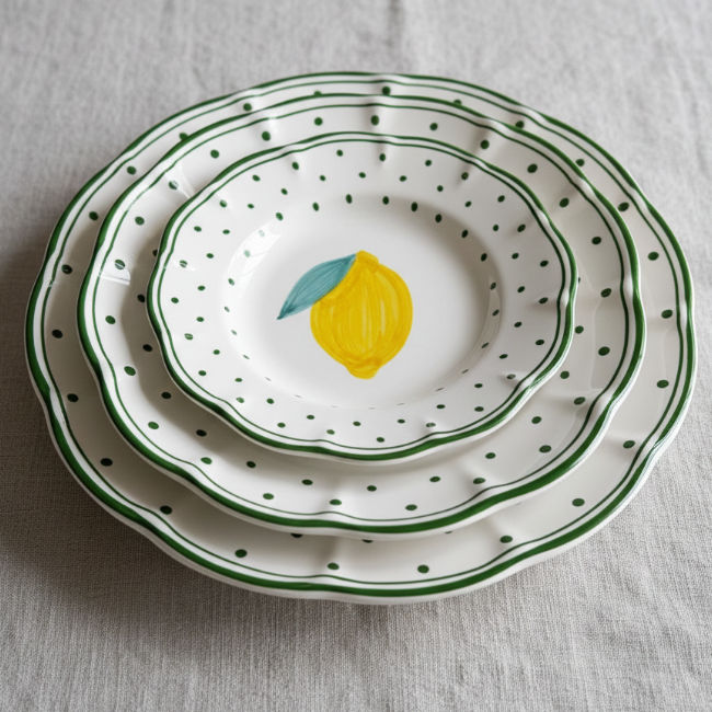 Plumetis Plate Lemon Green - 25cm