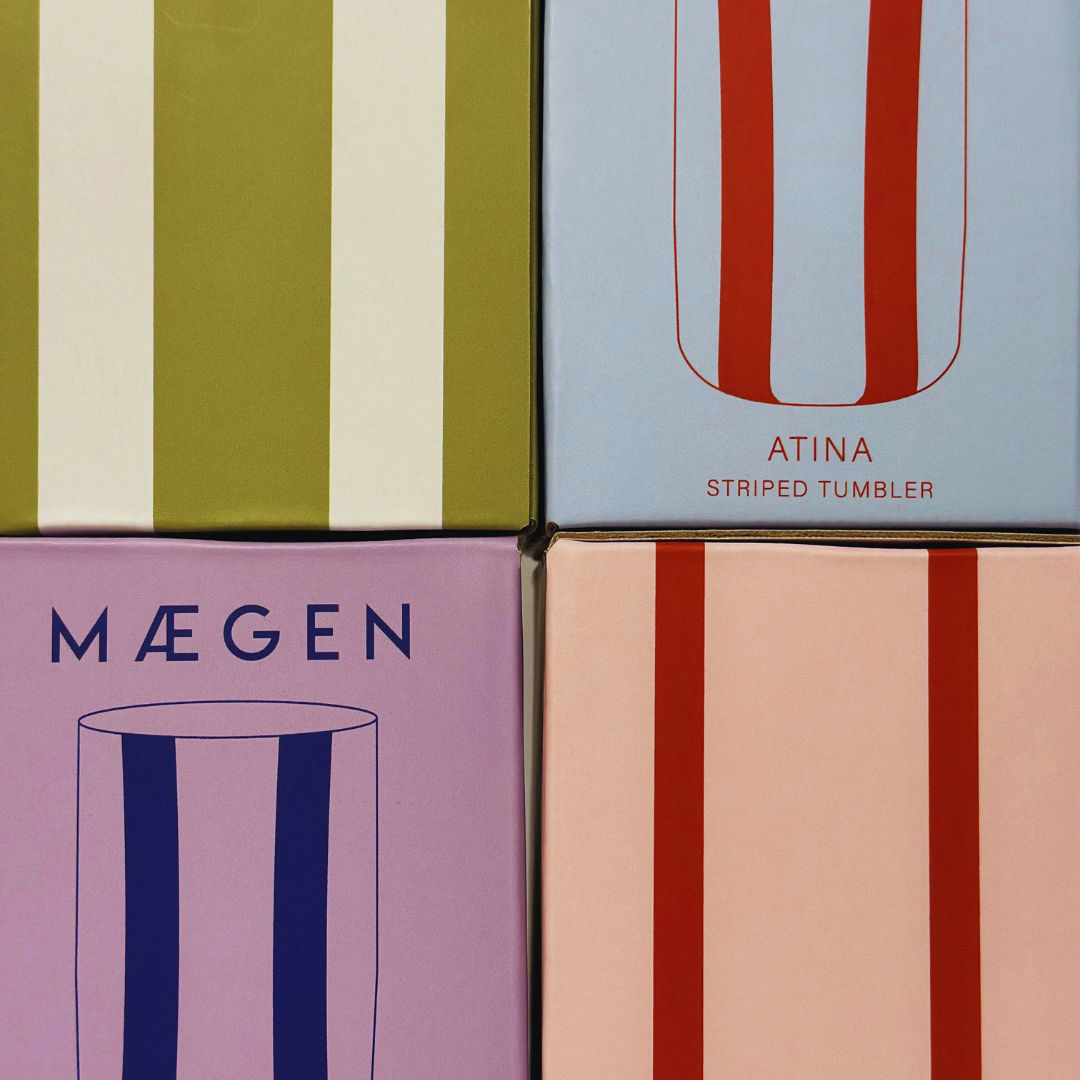 Atina Glassware | Lilac & Navy