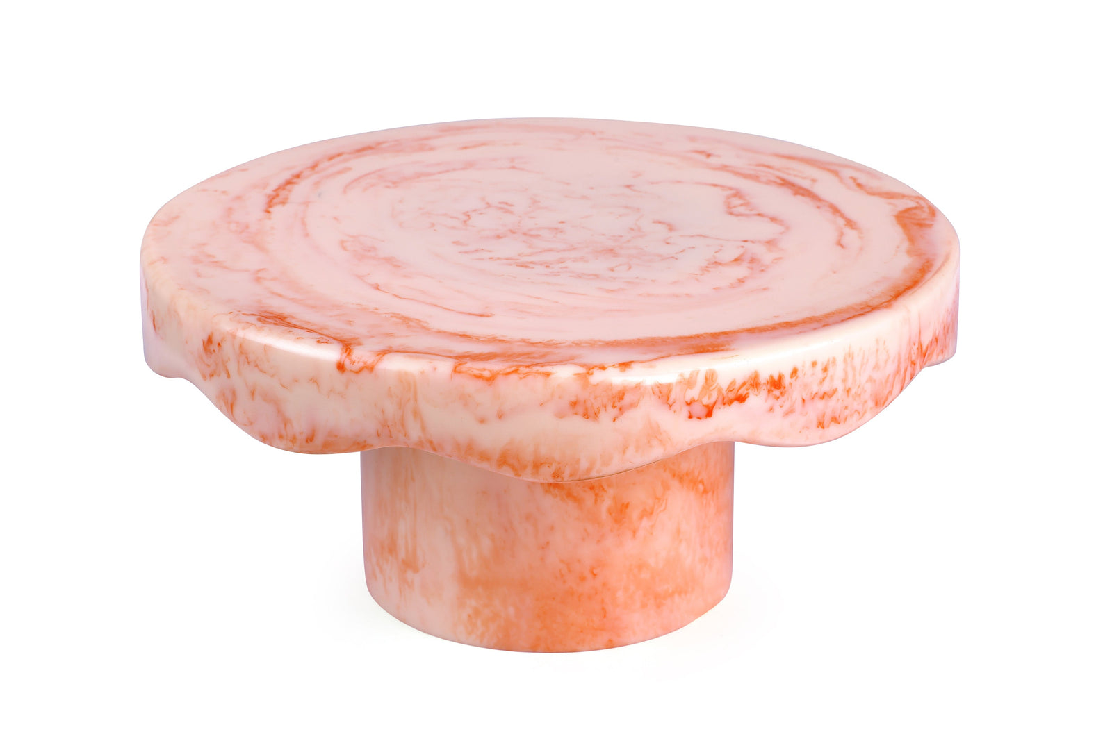 Scallop Resin Cake Stand, Pink- 9.5x4.5 Inches