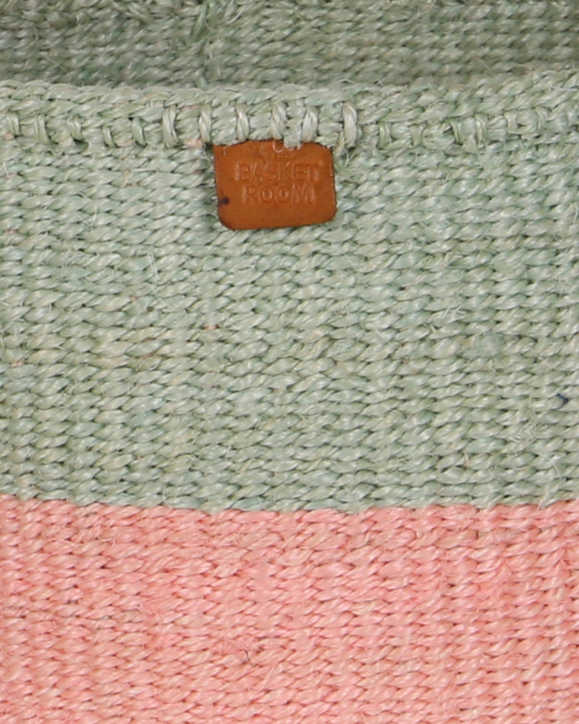 SIAFU: Sapling Green and Dusky Pink Colour Block Sisal Basket