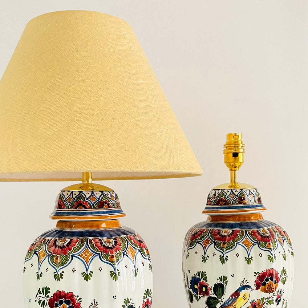 Antique Delft Polychrome Lamp