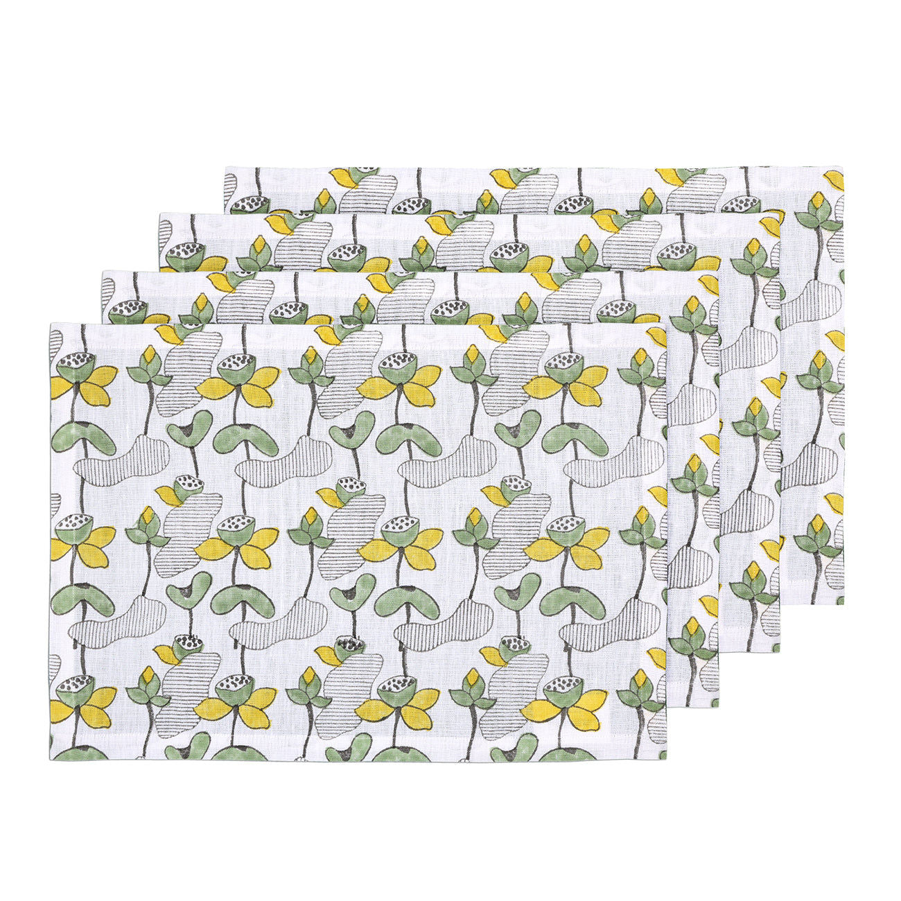 Lotus Pond Placemat - Yellow (Set of 4)