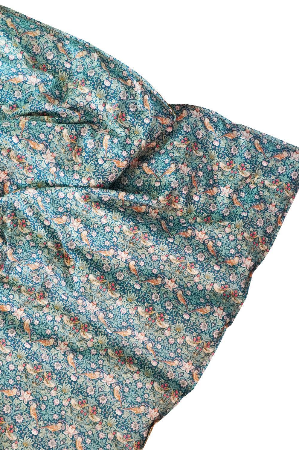Reversible Heirloom Quilt Made With Liberty Fabric Strawberry Thief & Capel Mustard