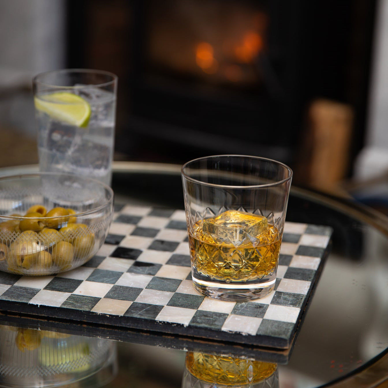 Crystal Whisky Glasses with Lattice Design