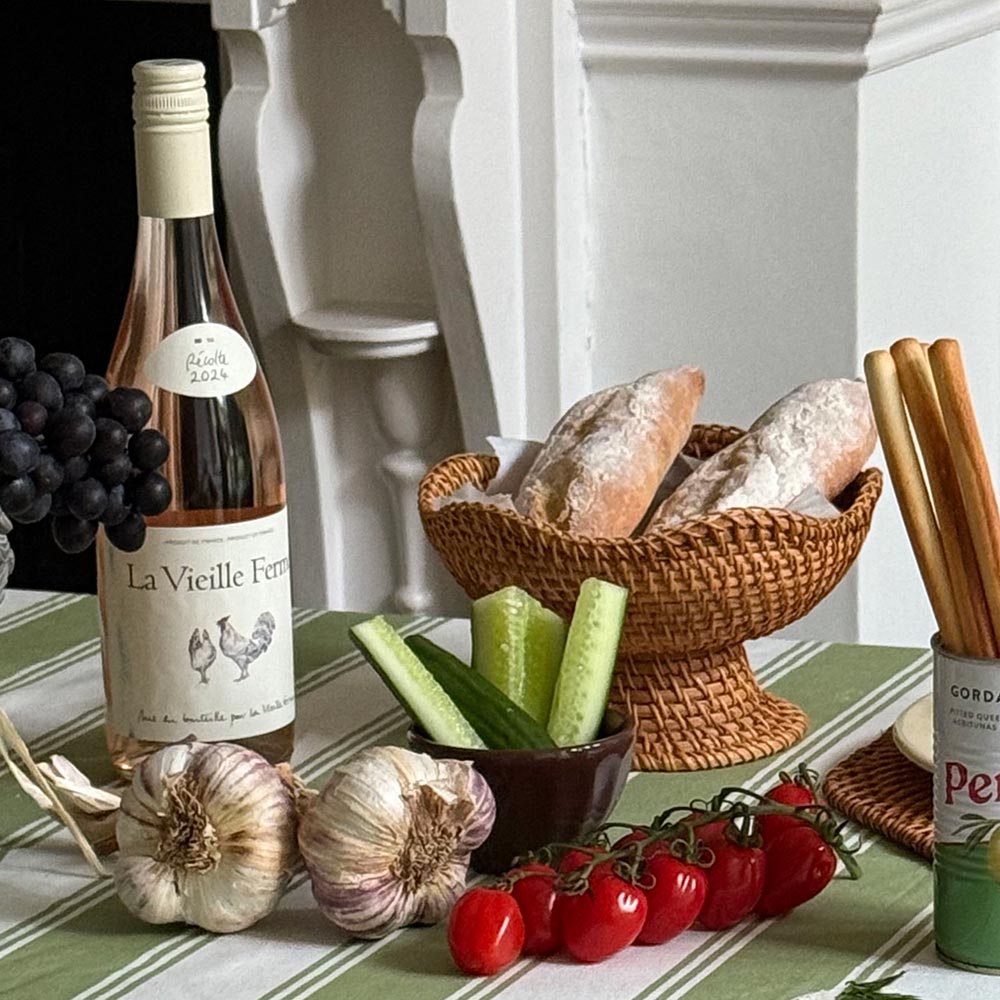 Handwoven Scalloped Rattan Pedestal Bowls