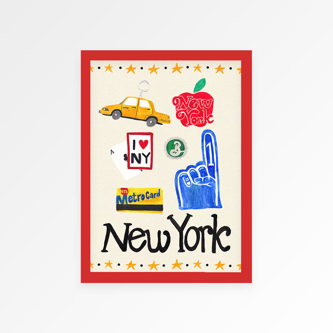 New York Travel Trinket Hand Painted Print