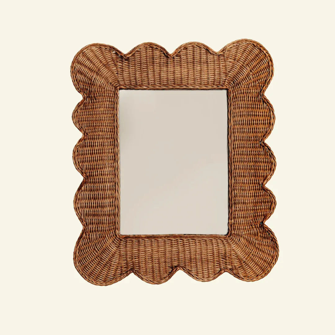Mimi Scalloped Mirror Medium (Teak)