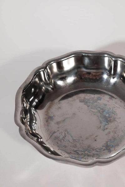 Vintage Adorned Round Silver Dish