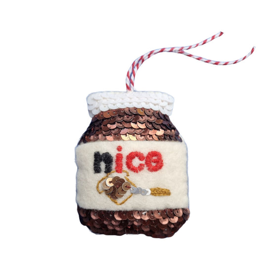 The Naughty/Nice Chocolate Spread Ornament