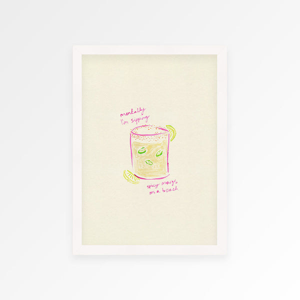 Sippin Spicy Margs Hand Painted Print