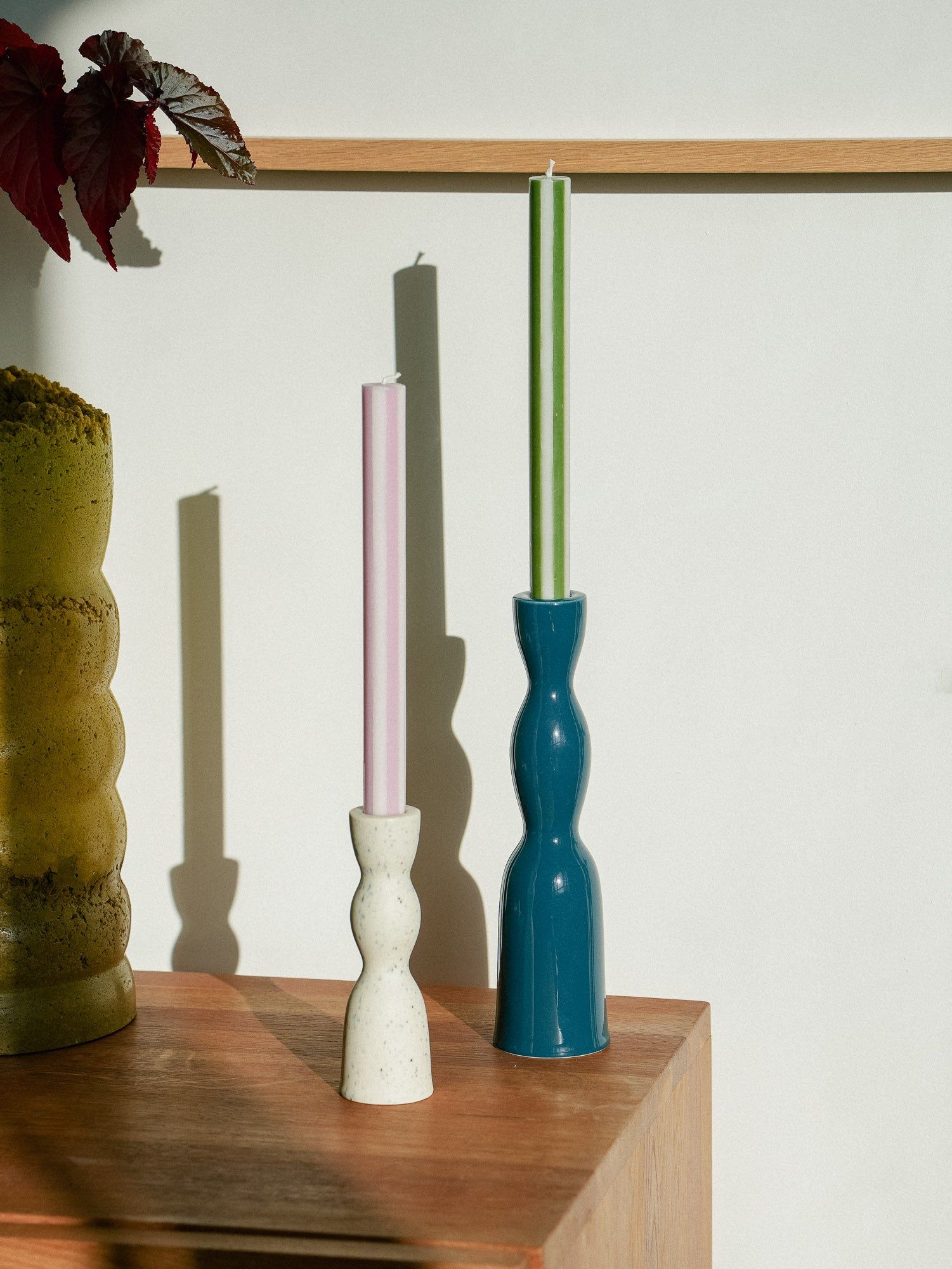 Stripe Dinner Candles - Mixed Set: Colours Bright 1