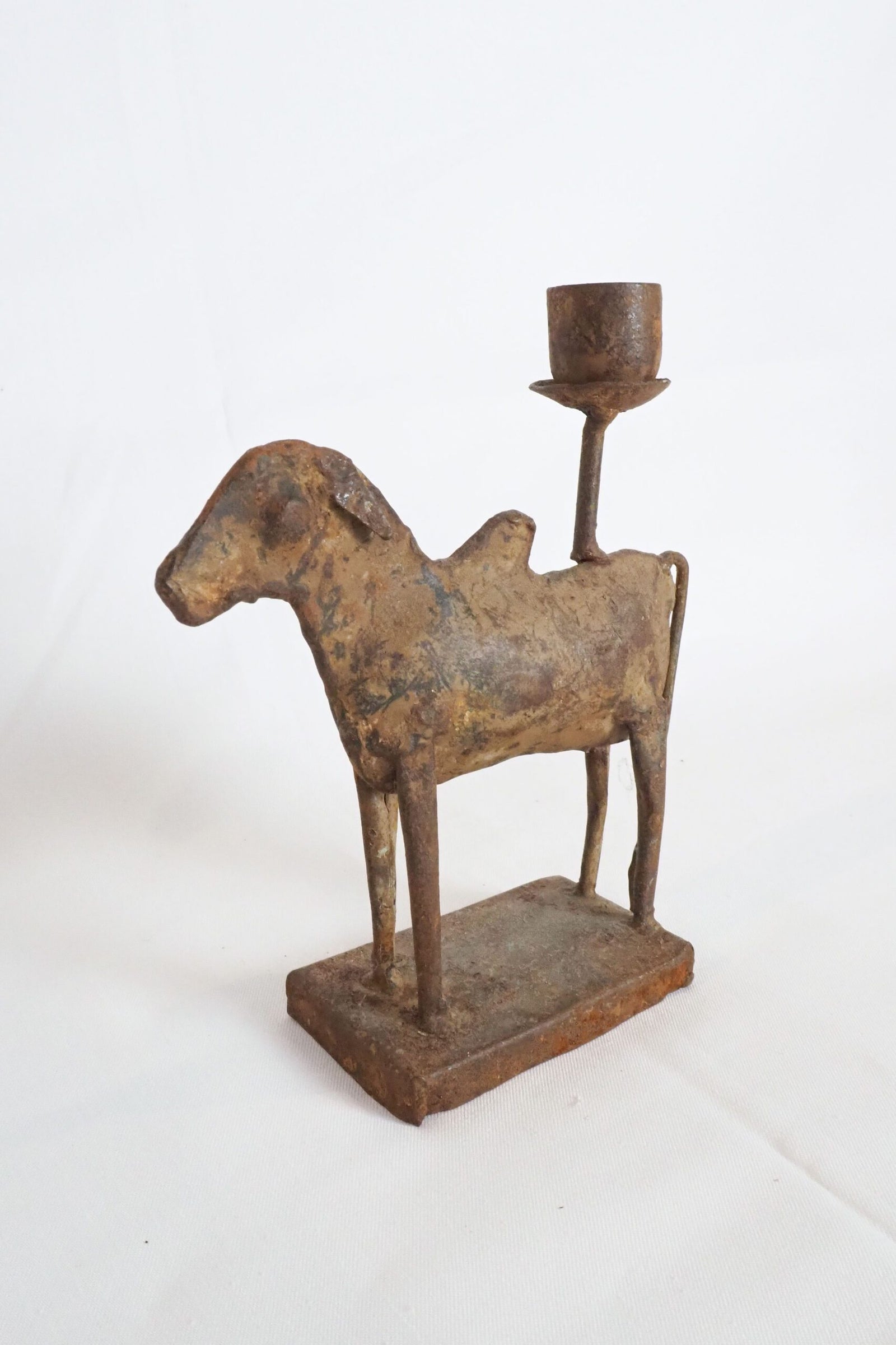 Folk Art Cow Candlestick