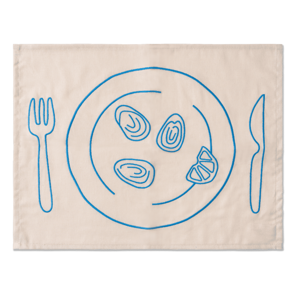 Placemats Embroidered Plates - Set of 2