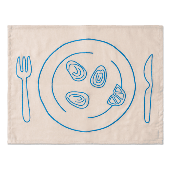 Placemats Embroidered Plates - Set of 2