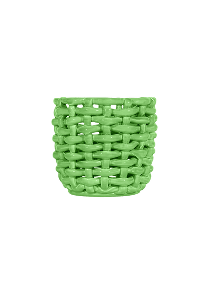 Apple Green Basketweave Planter