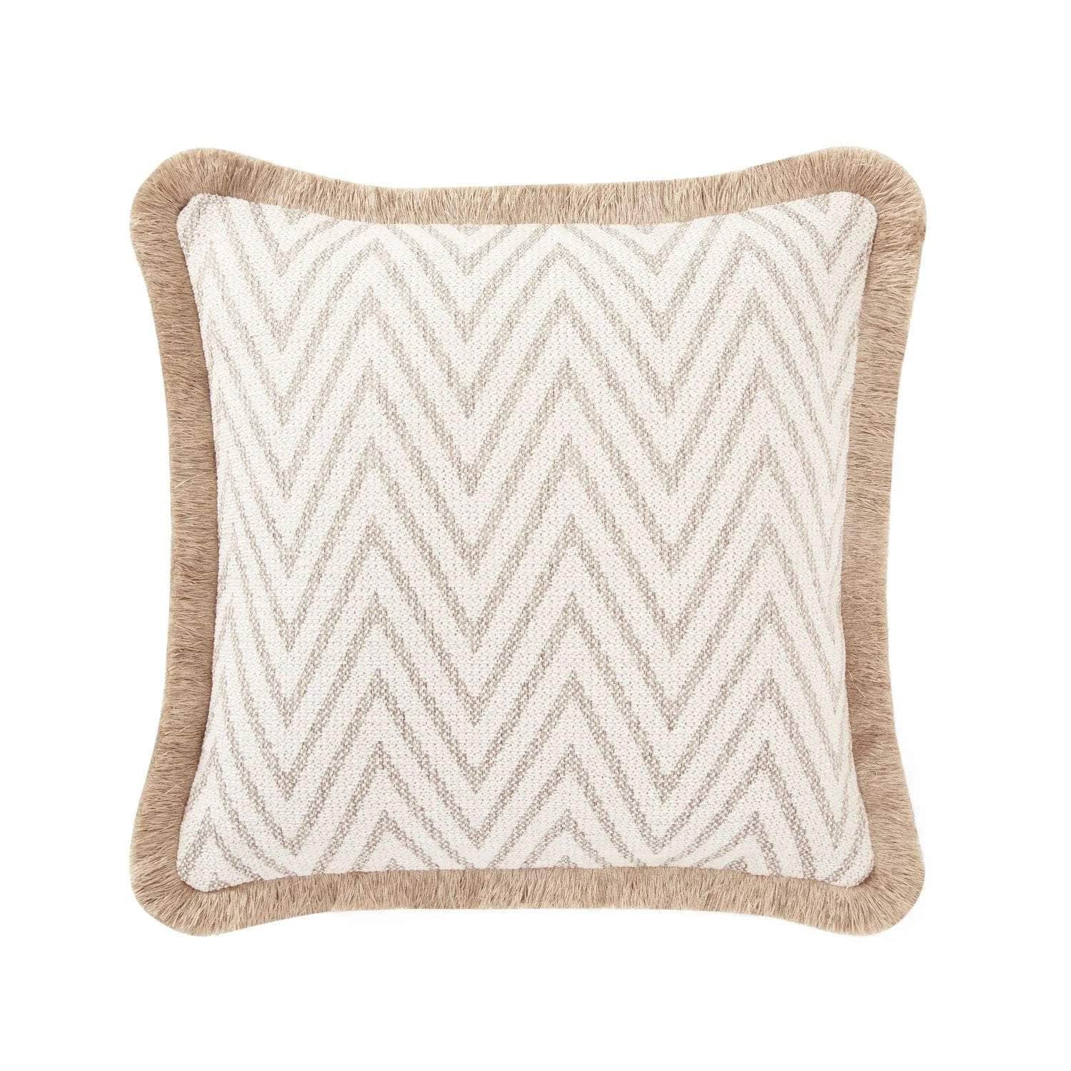 Pillow Cover - The Herringbone Elegance (Large Pattern) Pillow Cover - Beige & Light Grey Mix