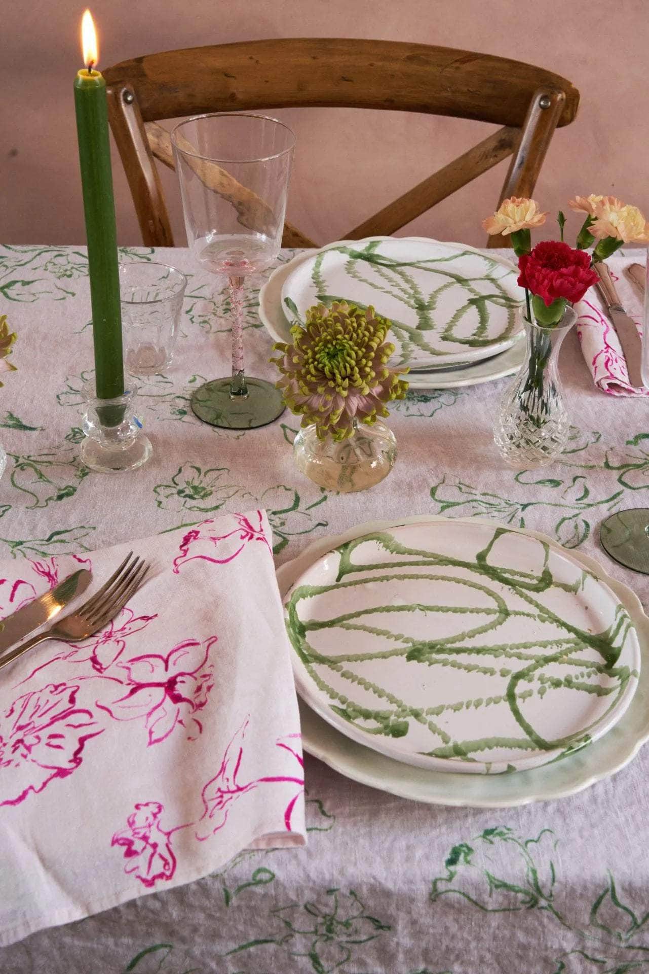 Wild Bloom Pink Linen Napkin