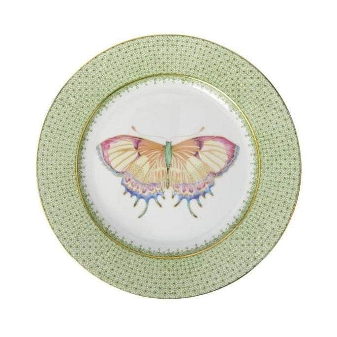 Green Apple Lace Plate Butterfly Side/Pudding Plates x 4