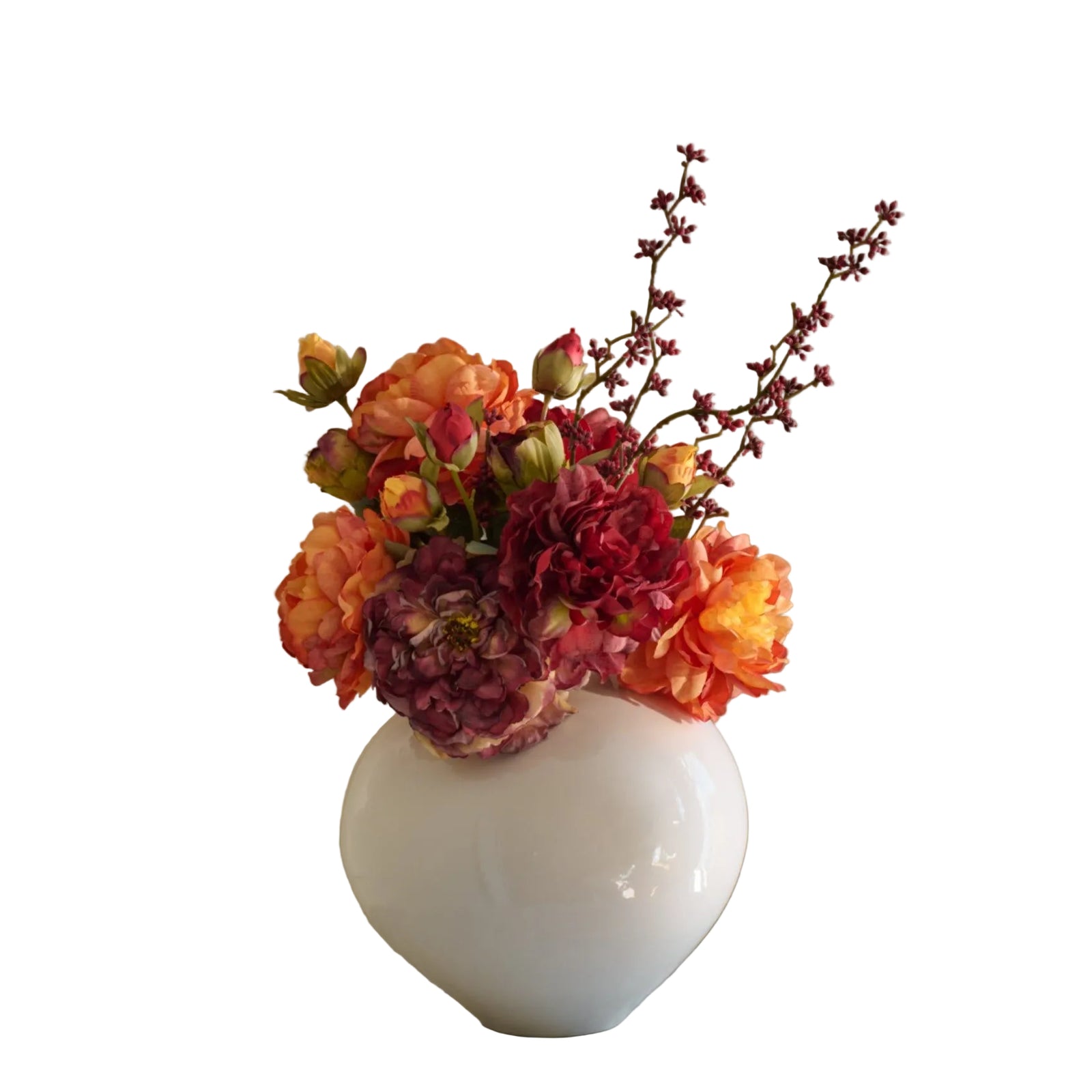 Amber - Faux Flower Arrangement - Oranges & Reds
