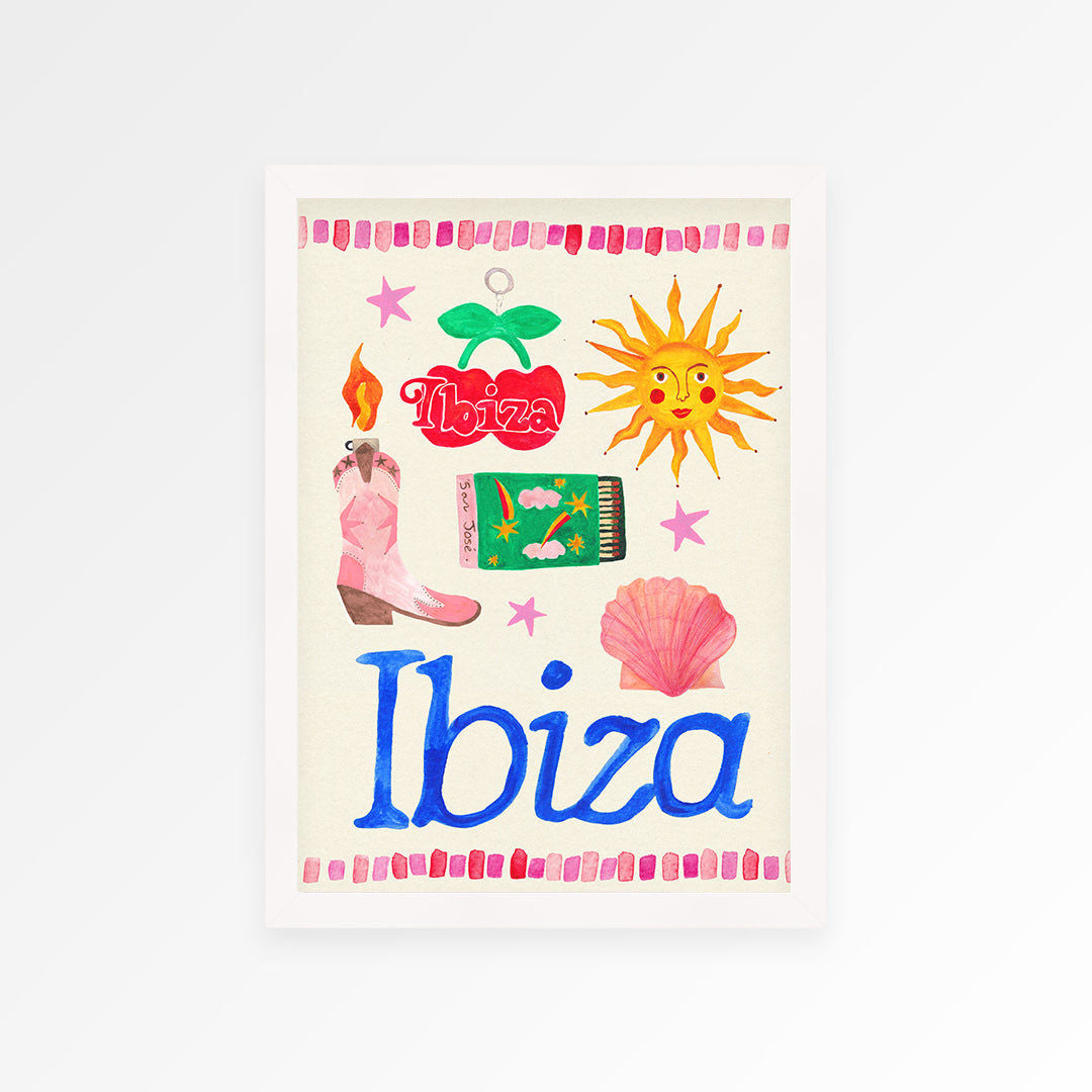 Ibiza Travel Trinket Hand Painted Print