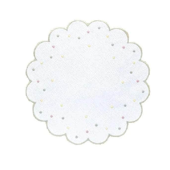 Scalloped Dots Round Placemats x 4