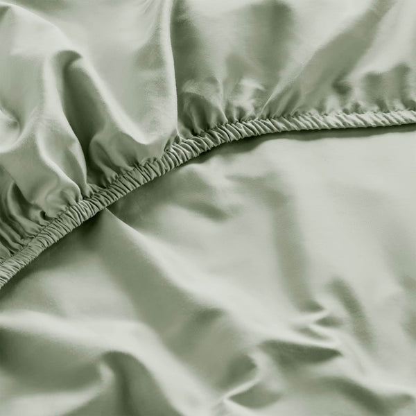 Luxury Organic Cotton Sage Green Perfect Fitted Sheet