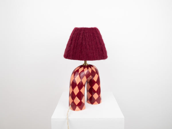 'You' Table Lamp - Maroon Diamonds