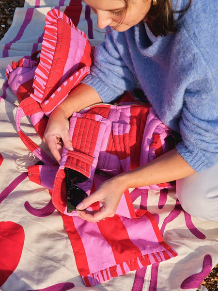 Cerise & Fuchsia Wide Stripe Glasses Cover