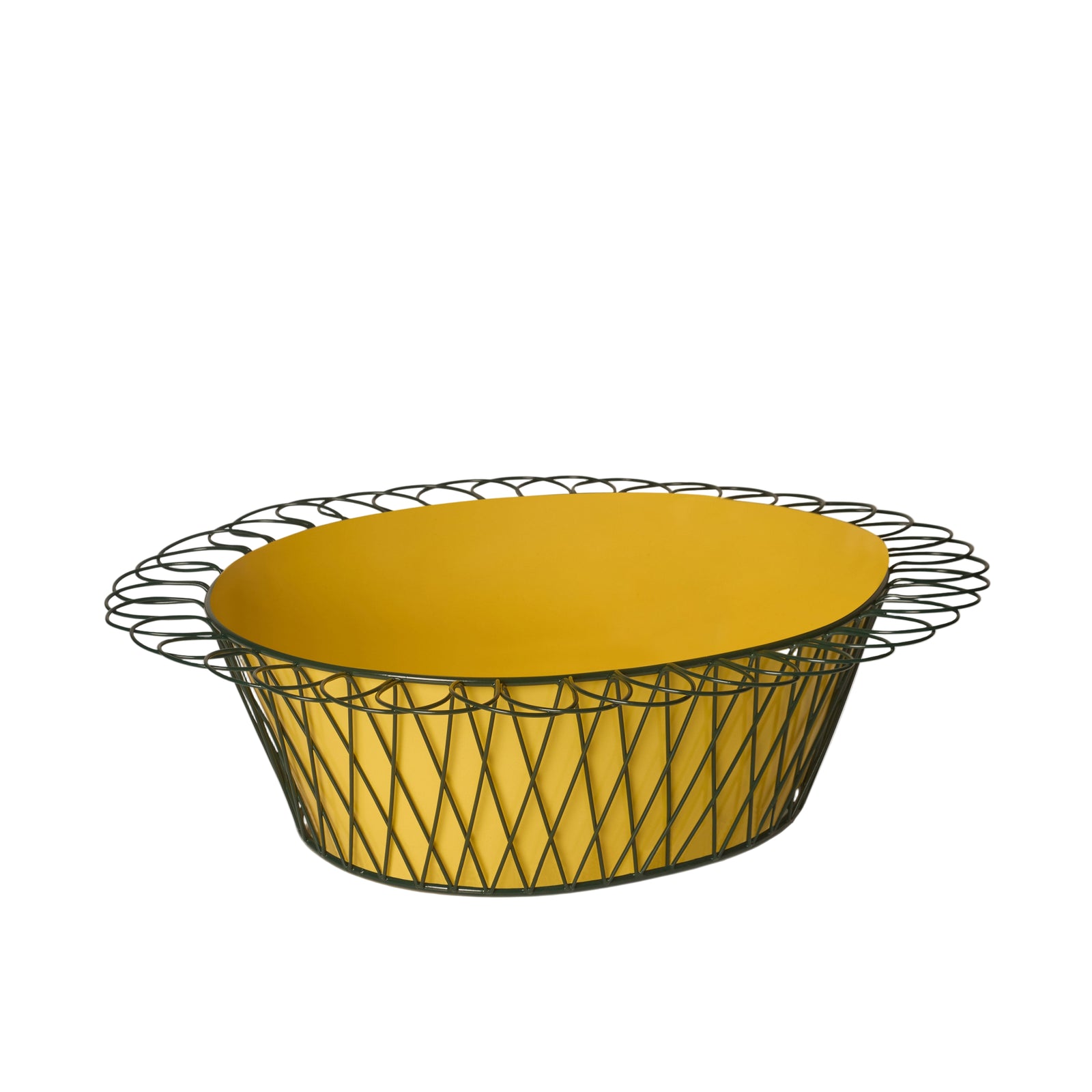 Wire Basket Planter | Sunshine Yellow & Forest Green