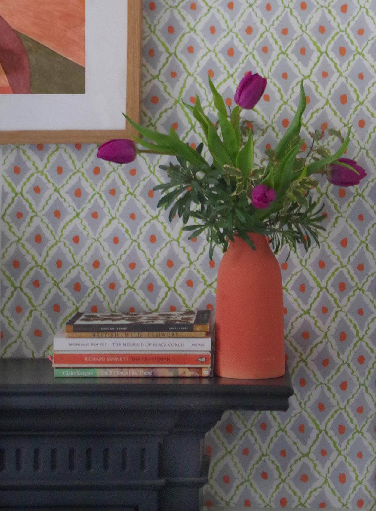 Printed Diamonds Wallpaper - Green