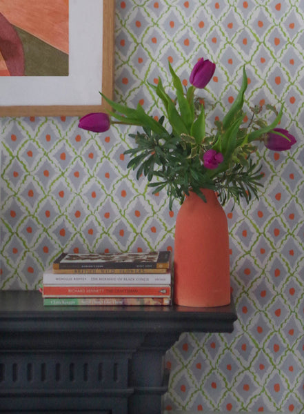 Printed Diamonds Wallpaper - Green