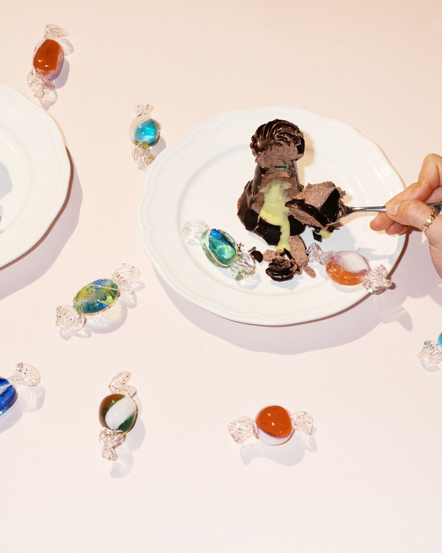 Mouthblown Crystal Candy - Cutlery Rest