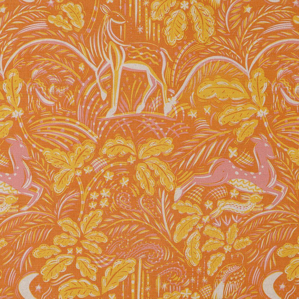 Staffordshire Fabric in Straw Yellow and Pink