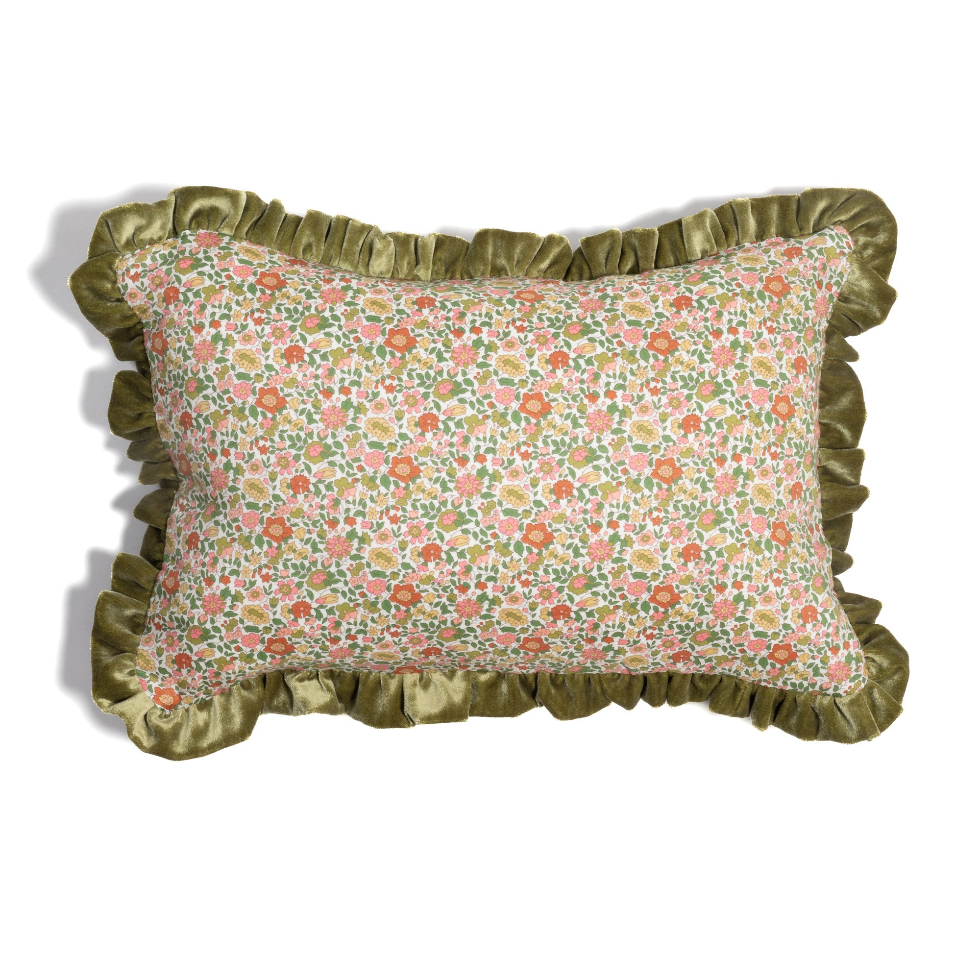 Velvet Cushion made with Liberty fabric 'Theresa'