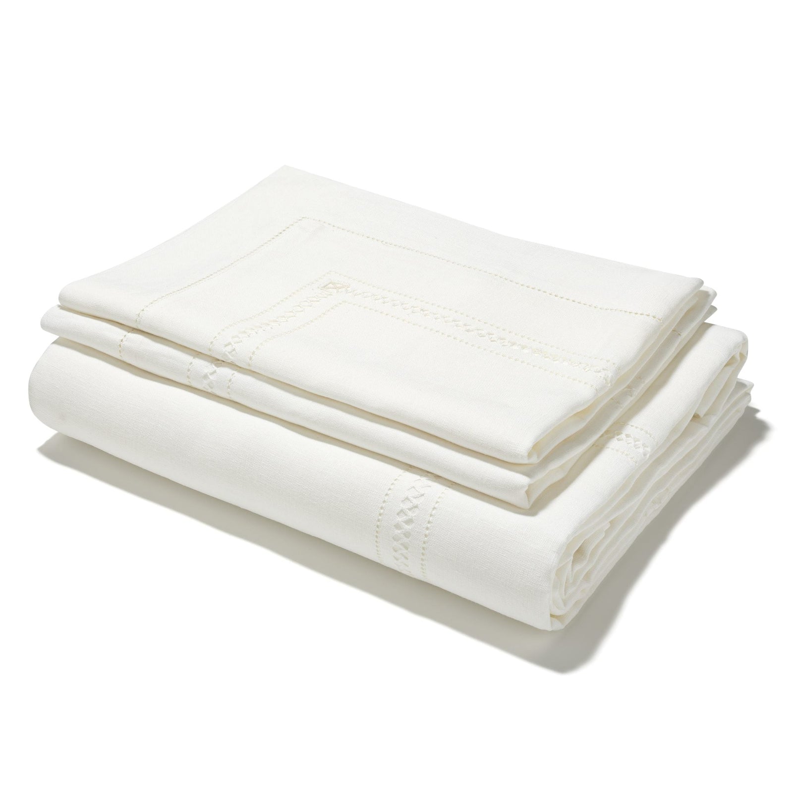 Bed Linen Set Diamond Stitch Ivory White