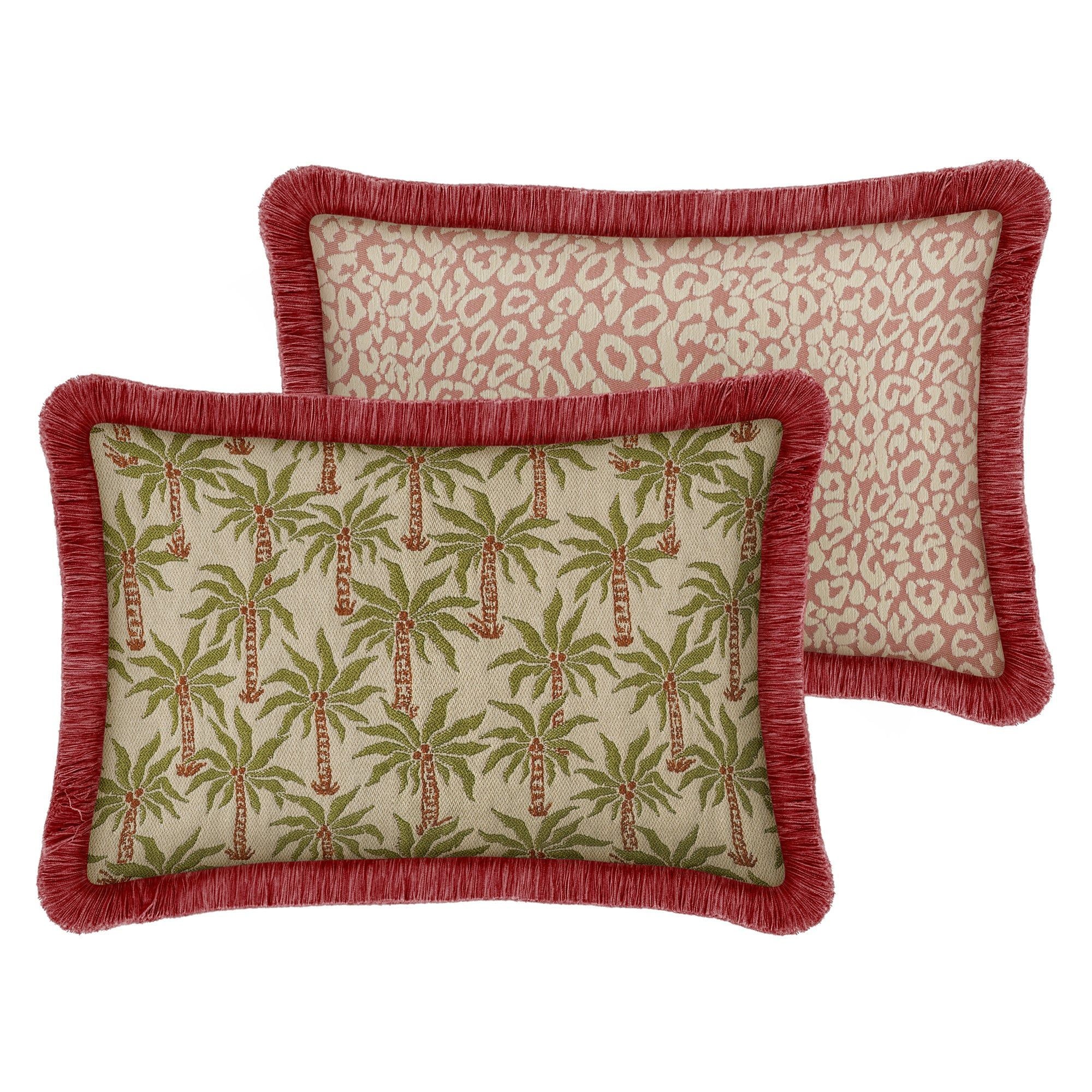 Double sided cushion Laura Olive & Spice x Maya Rose & Ecru