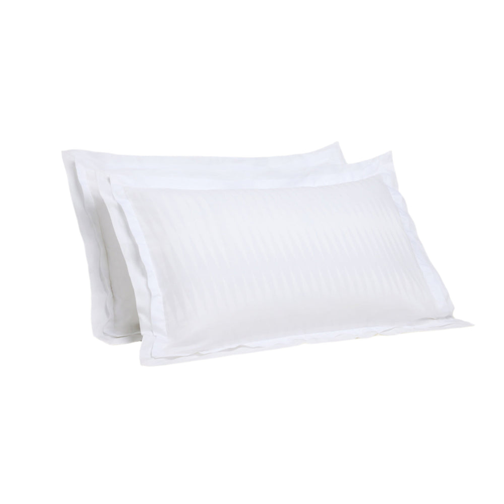Jacquard Organic Cotton Pillowcases - Pure White