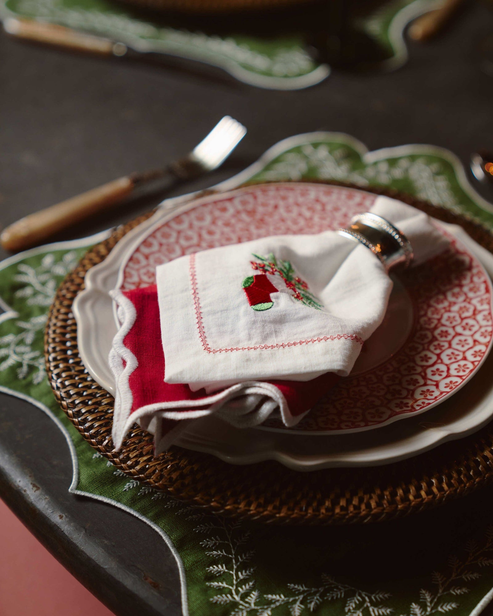 Christmas Boot Napkin or Christmas Stocking Napkin