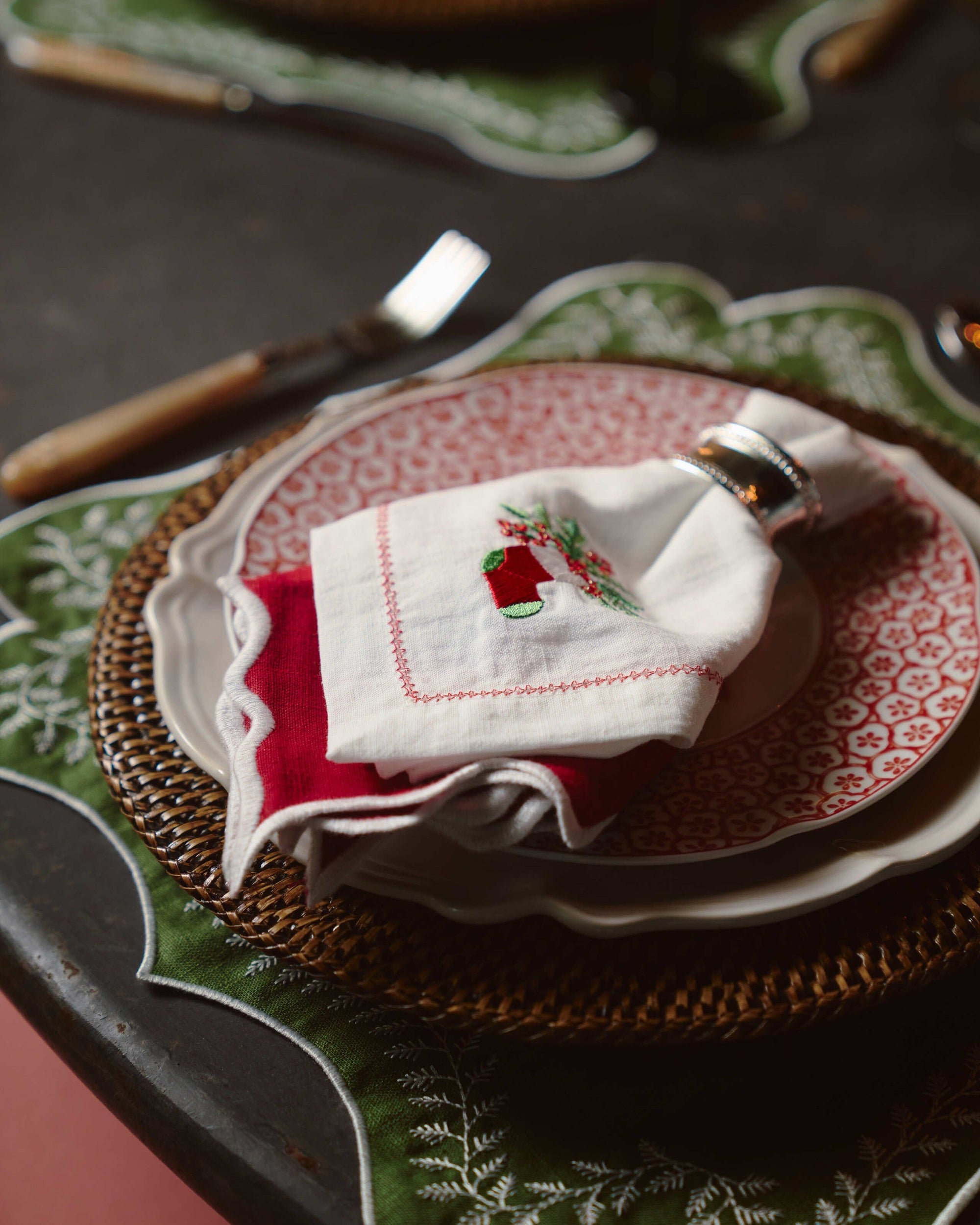 Christmas Boot Napkin or Christmas Stocking Napkin