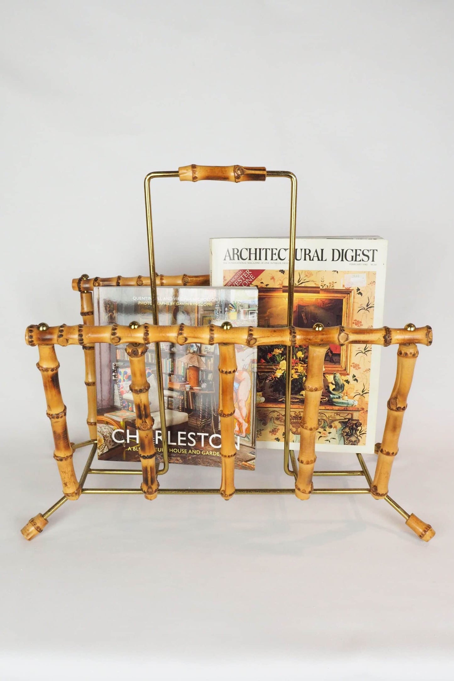 Vintage Bamboo Magazine Rack