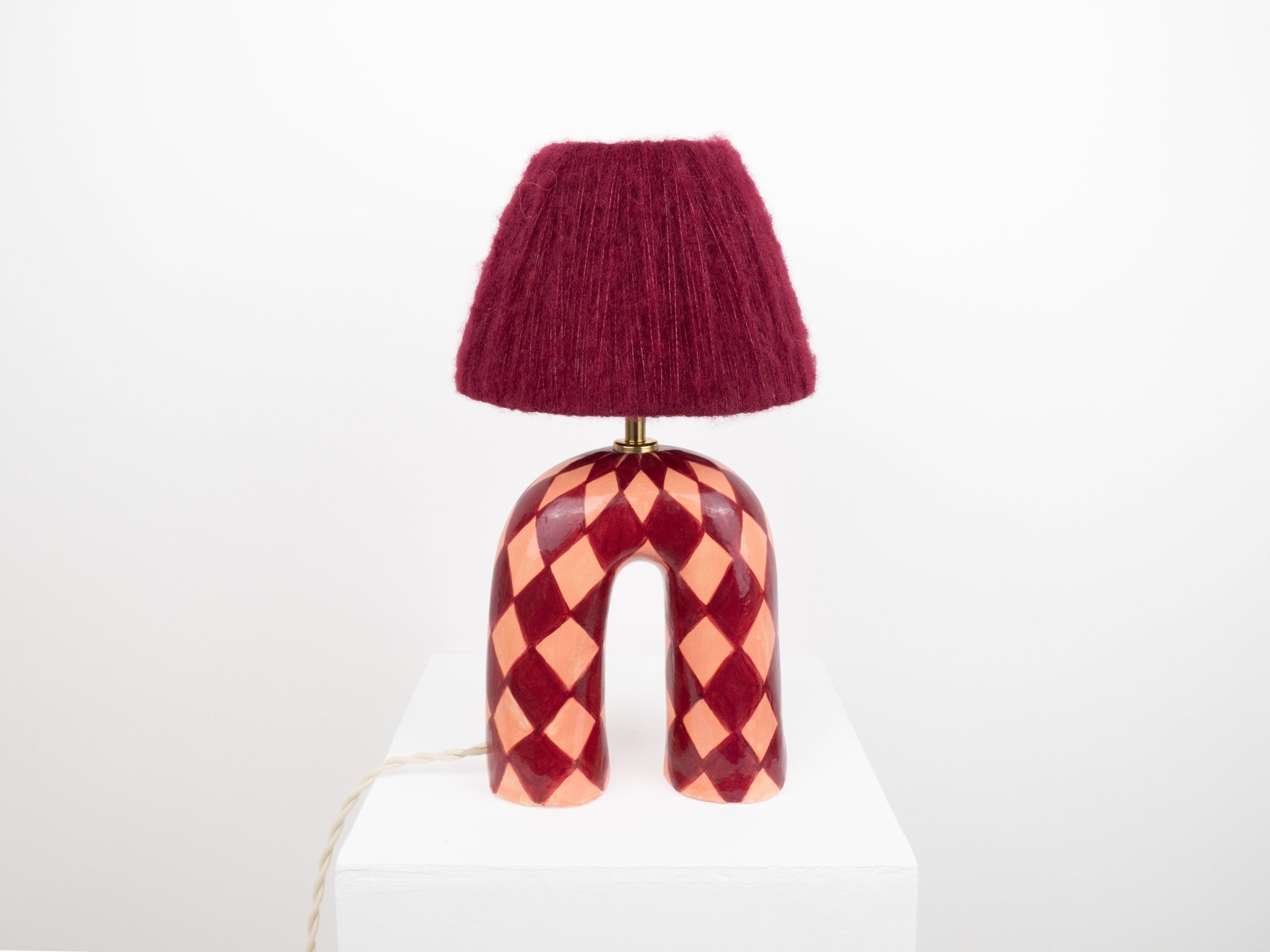 'You' Table Lamp - Maroon Diamonds