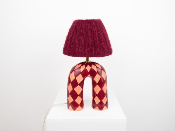 'You' Table Lamp - Maroon Diamonds