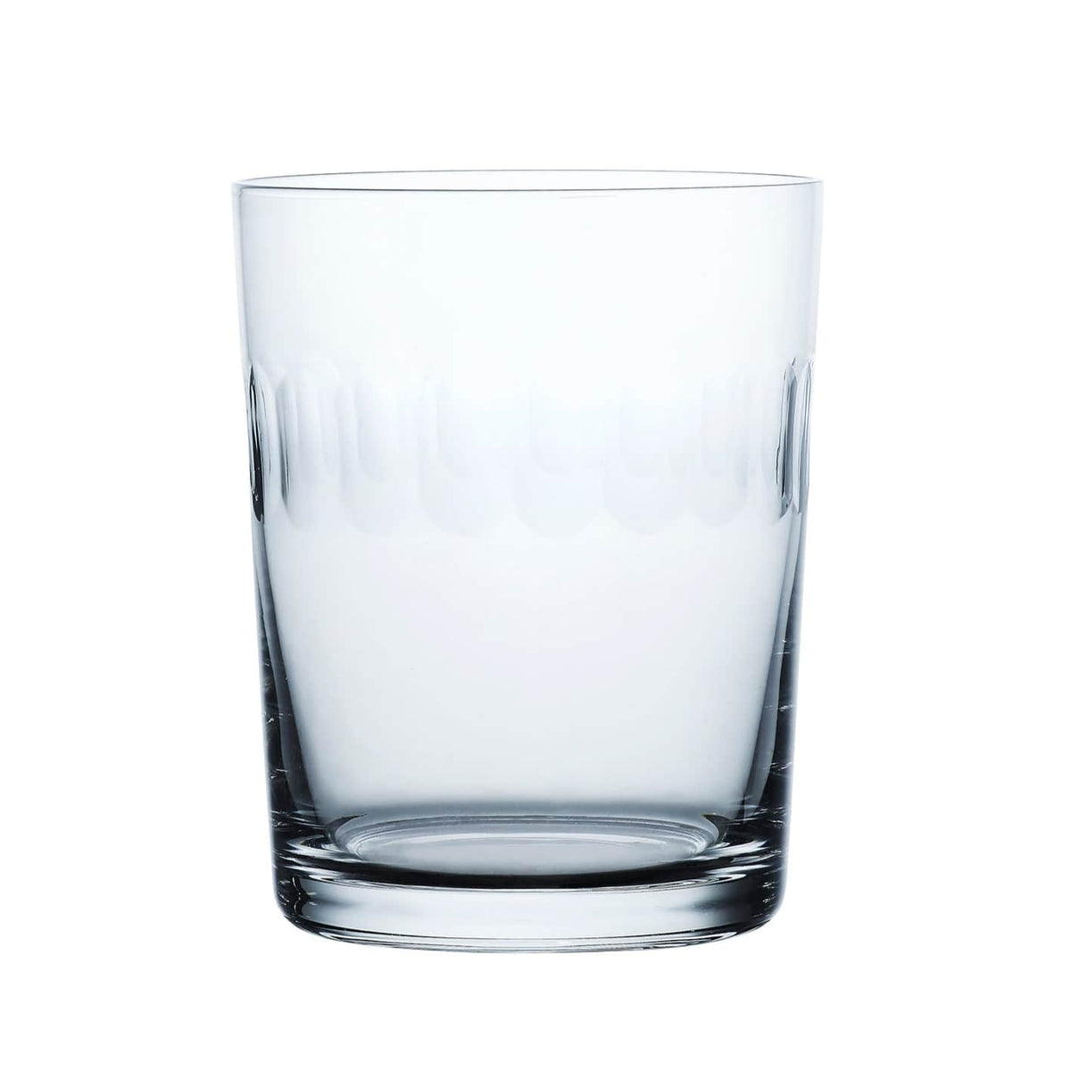 A Set of Four Crystal Large Tumblers with Lens Design