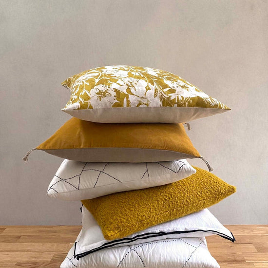 Everly Linen Cushion Mustard Yellow