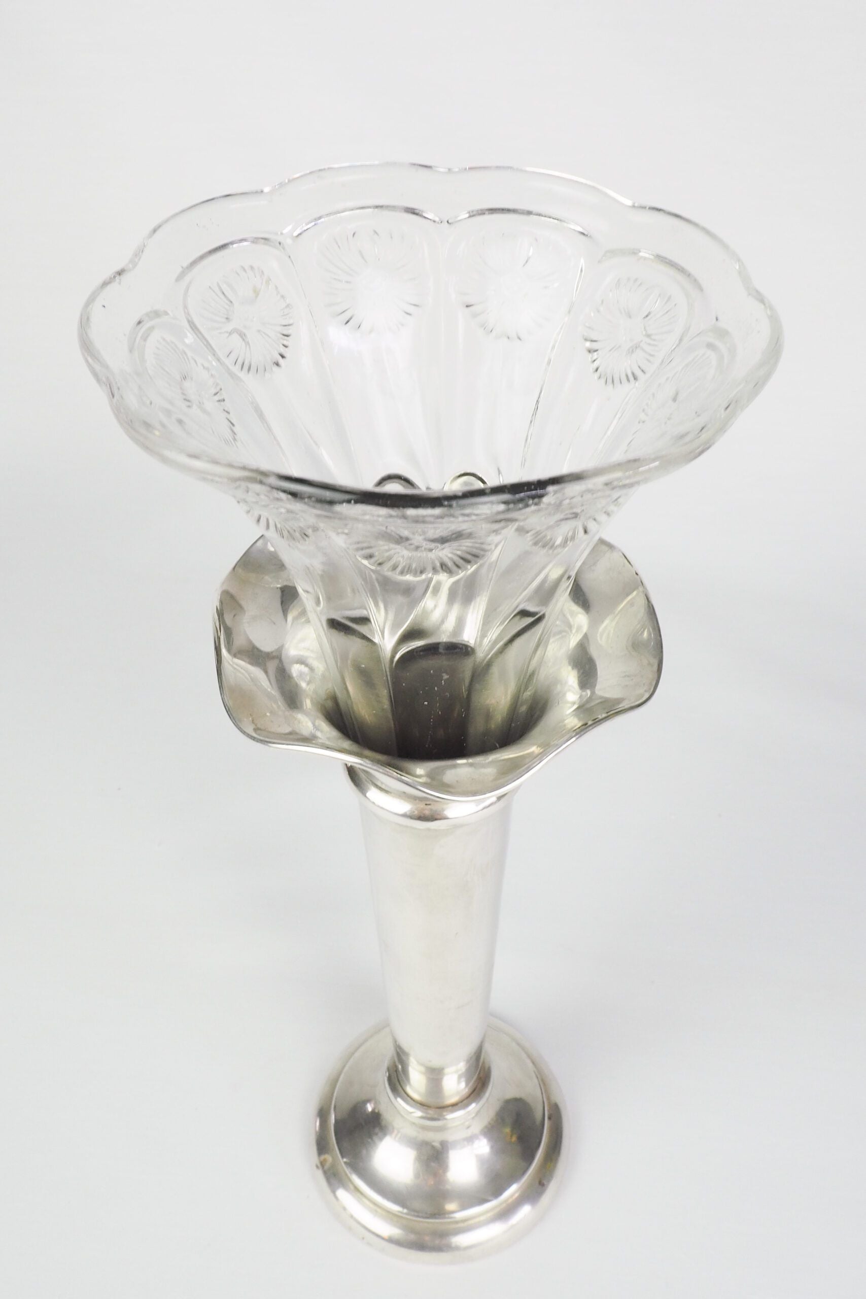 Silver Plate and Glass Bud Vase