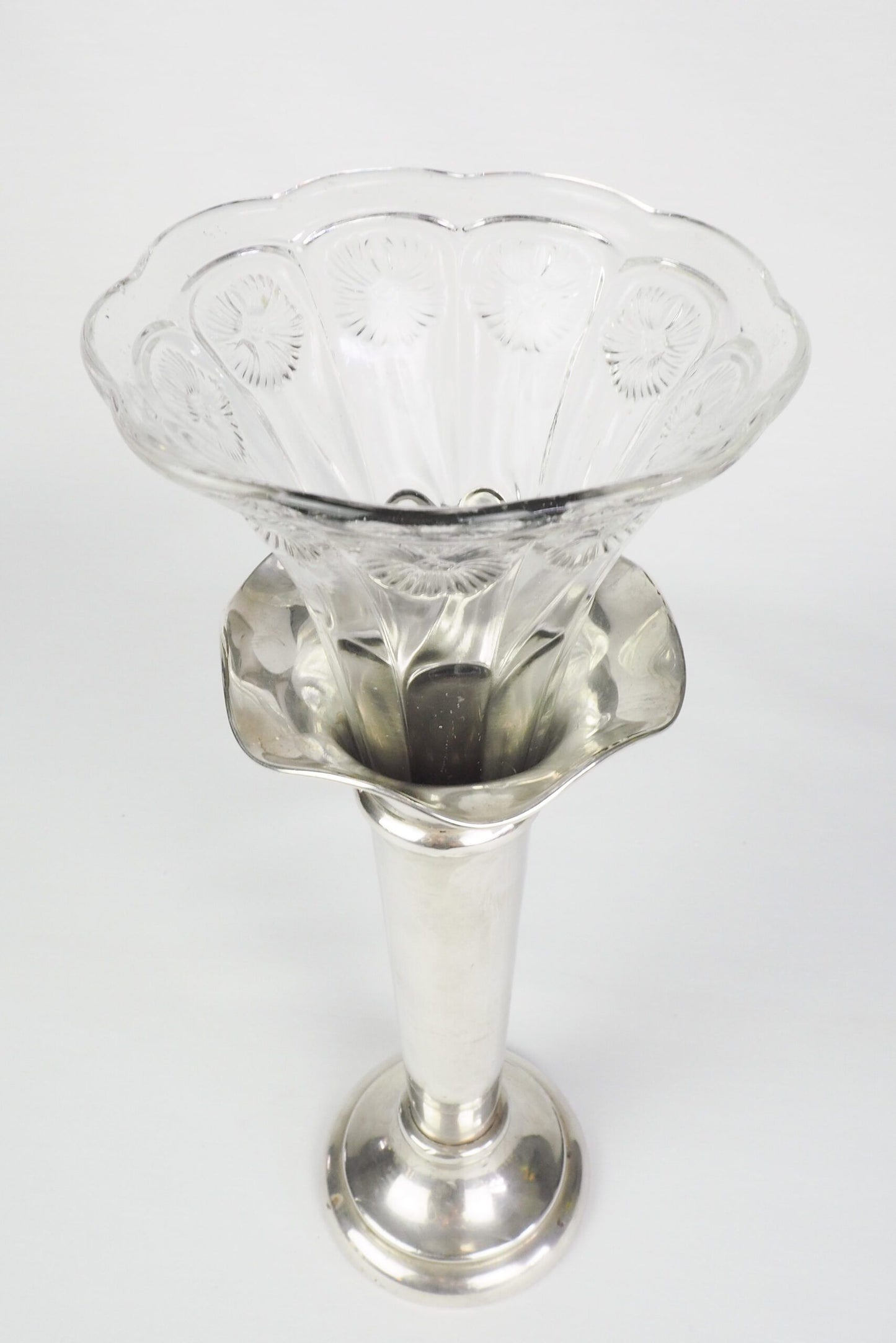 Silver Plate and Glass Bud Vase