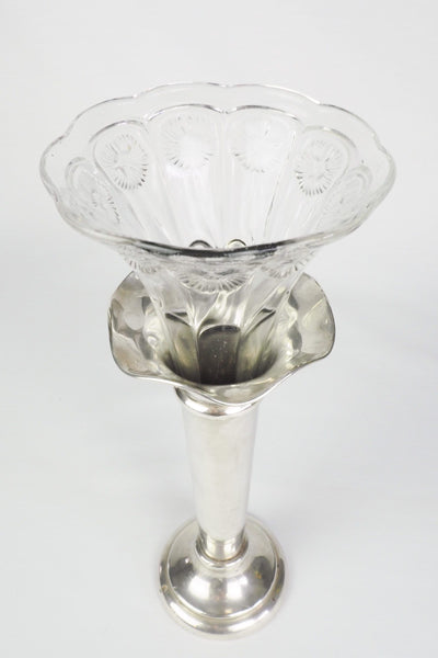 Silver Plate and Glass Bud Vase