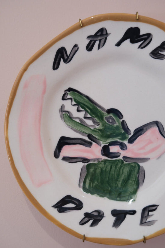 Personalised Pink Crocodile Decorative Plate