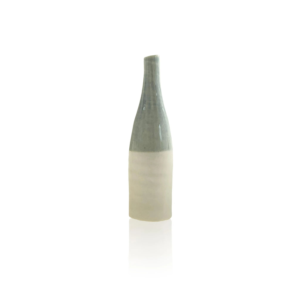 Ceramic Bottle Bud Vase - Light Blue