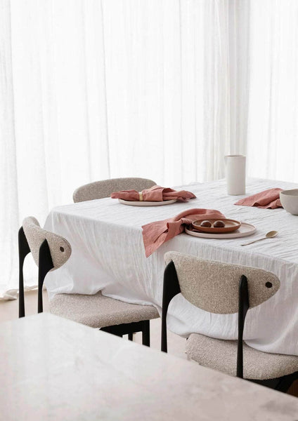 100% Linen Tablecloth - White